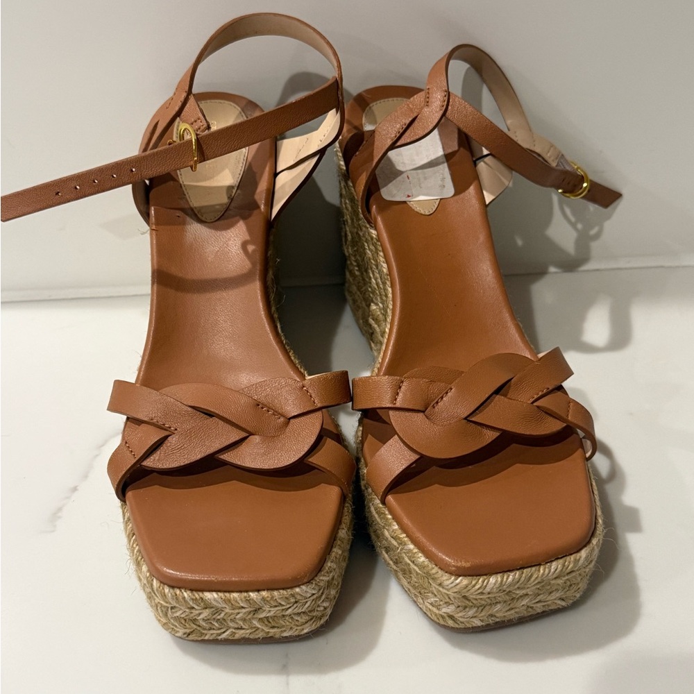 Like new Stuart Weitzman Brown Wedge Sandals - Picture 2 of 13